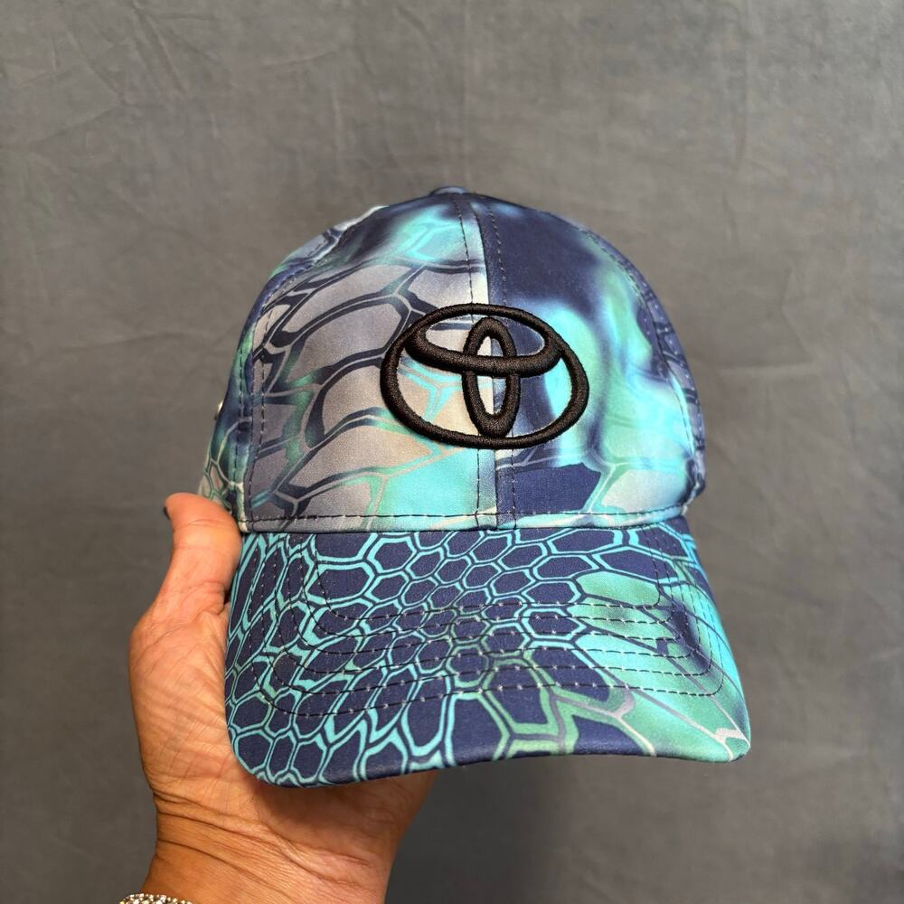 Toyota Kryptek Camo Hat Blue Adjustable Strap Cap One Size Geometric Hippy